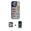 MARSİLYAN™- iPhone 15 Pro Max Kılıf Odak Klasik Serisi - Şeffaf 360 Full Body Arka Koruyucu + PVD Metal Kamera Lens - LT