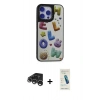 MARSİLYAN™- iPhone 15 Pro Max Kılıf Odak Klasik Serisi - Şeffaf Pasifik Cam Ekran Koruyucu + Raze Metal Kamera Lens - GS