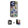 MARSİLYAN™- iPhone 15 Pro Max Kılıf Odak Klasik Serisi - Siyah 3D Antistatik Mat Seramik Nano Ekran Koruyucu + PVD Metal Kamera Lens - TU