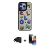 MARSİLYAN™- iPhone 15 Pro Max Kılıf Odak Klasik Serisi - Siyah 3D Antistatik Mat Seramik Nano Ekran Koruyucu + Raze Metal Kamera Lens - SH