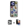 MARSİLYAN™- iPhone 15 Pro Max Kılıf Odak Klasik Serisi - Siyah 3D Antistatik Mat Seramik Nano Ekran Koruyucu + PVD Metal Kamera Lens - LT