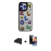 MARSİLYAN™- iPhone 15 Pro Max Kılıf Odak Klasik Serisi - Siyah 3D Antistatik Mat Seramik Nano Ekran Koruyucu + Raze Metal Kamera Lens - TMGI