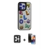 MARSİLYAN™- iPhone 15 Pro Max Kılıf Odak Klasik Serisi - Siyah 3D Antistatik Mat Seramik Nano Ekran Koruyucu + PVD Metal Kamera Lens - SH