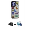 MARSİLYAN™- iPhone 15 Pro Max Kılıf Odak Klasik Serisi - Siyah 3D Antistatik Seramik Nano Ekran Koruyucu + Raze Metal Kamera Lens - TMGI