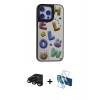MARSİLYAN™- iPhone 15 Pro Max Kılıf Odak Klasik Serisi - Siyah 3D Antistatik Seramik Nano Ekran Koruyucu + Raze Metal Kamera Lens - SH
