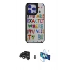 MARSİLYAN™- iPhone 15 Pro Max Kılıf Odak Klasik Serisi - Siyah 3D Antistatik Seramik Nano Ekran Koruyucu + Raze Metal Kamera Lens - GS