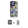 MARSİLYAN™- iPhone 15 Pro Max Kılıf Odak Klasik Serisi - Siyah Bilvis 3D Cam Ekran Koruyucu + PVD Metal Kamera Lens - SH