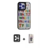 MARSİLYAN™- iPhone 15 Pro Max Kılıf Odak Klasik Serisi - Siyah Bilvis 3D Cam Ekran Koruyucu + PVD Metal Kamera Lens - SH