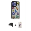 MARSİLYAN™- iPhone 15 Pro Max Kılıf Odak Klasik Serisi - Siyah Bilvis 3D Mat Cam Ekran Koruyucu + Raze Metal Kamera Lens - GS