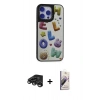 MARSİLYAN™- iPhone 15 Pro Max Kılıf Odak Klasik Serisi - Siyah Bilvis 3D Mat Cam Ekran Koruyucu + Raze Metal Kamera Lens - TMGI