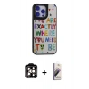 MARSİLYAN™- iPhone 15 Pro Max Kılıf Odak Klasik Serisi - Siyah Bilvis 3D Mat Cam Ekran Koruyucu + Turuncu PVD Metal Kamera Lens