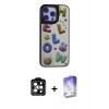 MARSİLYAN™- iPhone 15 Pro Max Kılıf Odak Klasik Serisi - Siyah Bilvis 5in1 3D Magic Cam Ekran Koruyucu + PVD Metal Kamera Lens - TU