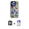 MARSİLYAN™- iPhone 15 Pro Max Kılıf Odak Klasik Serisi - Siyah Bilvis 5in1 3D Magic Cam Ekran Koruyucu + PVD Metal Kamera Lens - SH