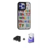 MARSİLYAN™- iPhone 15 Pro Max Kılıf Odak Klasik Serisi - Siyah Bilvis 5in1 5D Magic Hayalet Cam Ekran Koruyucu + Raze Metal Kamera Lens - TMGI