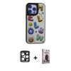MARSİLYAN™- iPhone 15 Pro Max Kılıf Odak Klasik Serisi - Siyah Bilvis Hayalet Cam Ekran Koruyucu + PVD Metal Kamera Lens - LT