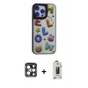 MARSİLYAN™- iPhone 15 Pro Max Kılıf Odak Klasik Serisi - Siyah Bilvis Hayalet Cam Ekran Koruyucu + PVD Metal Kamera Lens - LT