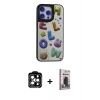 MARSİLYAN™- iPhone 15 Pro Max Kılıf Odak Klasik Serisi - Siyah Bilvis Hayalet Cam Ekran Koruyucu + PVD Metal Kamera Lens - TU