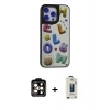 MARSİLYAN™- iPhone 15 Pro Max Kılıf Odak Klasik Serisi - Siyah Bilvis Hayalet Cam Ekran Koruyucu + PVD Metal Kamera Lens - TU