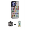 MARSİLYAN™- iPhone 15 Pro Max Kılıf Odak Klasik Serisi - Siyah Polymer Nano Ekran Koruyucu + PVD Metal Kamera Lens - TU