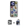 MARSİLYAN™- iPhone 15 Pro Max Kılıf Odak Klasik Serisi - Siyah Vanessa Magic Cam + Lacivert PVD Metal Kamera Lens