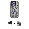 MARSİLYAN™- iPhone 15 Pro Max Kılıf Odak Klasik Serisi - Siyah Vanessa Magic Hayalet Cam + Lacivert Raze Metal Kamera Lens