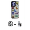 MARSİLYAN™- iPhone 15 Pro Max Kılıf Odak Klasik Serisi - Siyah Vanessa Magic Hayalet Cam + PVD Metal Kamera Lens - LT