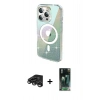 MARSİLYAN™- iPhone 15 Pro Max Kılıf Odak Modern Serisi - Şeffaf 360 Full Body Arka Koruyucu + Raze Metal Kamera Lens - TMGI