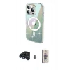 MARSİLYAN™- iPhone 15 Pro Max Kılıf Odak Modern Serisi - Siyah Bilvis 3D Cam Ekran Koruyucu + Raze Metal Kamera Lens - LT