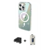 MARSİLYAN™- iPhone 15 Pro Max Kılıf Odak Modern Serisi - Siyah Bilvis Hayalet Cam Ekran Koruyucu + Raze Metal Kamera Lens - TMGI