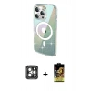 MARSİLYAN™- iPhone 15 Pro Max Kılıf Odak Modern Serisi - Siyah Buffer Cam Ekran Koruyucu + PVD Metal Kamera Lens - GI