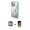 MARSİLYAN™- iPhone 15 Pro Max Kılıf Odak Modern Serisi - Siyah Buffer Cam Ekran Koruyucu + PVD Metal Kamera Lens - GS