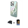 MARSİLYAN™- iPhone 15 Pro Max Kılıf Odak Modern Serisi - Siyah Buffer Hayalet Cam Ekran Koruyucu + Raze Metal Kamera Lens - LT