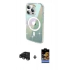 MARSİLYAN™- iPhone 15 Pro Max Kılıf Odak Modern Serisi - Siyah Buffer Hayalet Cam Ekran Koruyucu + Raze Metal Kamera Lens - SH