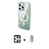 MARSİLYAN™- iPhone 15 Pro Max Kılıf Odak Modern Serisi - Siyah Joko Magic 5D Cam + PVD Metal Kamera Lens - GS