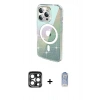 MARSİLYAN™- iPhone 15 Pro Max Kılıf Odak Modern Serisi - Siyah Joko Magic 5D Cam + PVD Metal Kamera Lens - LT