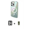 MARSİLYAN™- iPhone 15 Pro Max Kılıf Odak Modern Serisi - Siyah Joko Magic 5D Hayalet Cam + PVD Metal Kamera Lens - LT