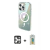 MARSİLYAN™- iPhone 15 Pro Max Kılıf Odak Modern Serisi - Siyah Polymer Nano Ekran Koruyucu + PVD Metal Kamera Lens - GS