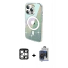 MARSİLYAN™- iPhone 15 Pro Max Kılıf Odak Modern Serisi - Siyah Vanessa Magic Cam + PVD Metal Kamera Lens - GS
