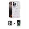 MARSİLYAN™- iPhone 15 Pro Max Kılıf Odak Prime - Şeffaf 360 Full Body Arka Koruyucu + PVD Metal Kamera Lens - LT