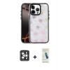 MARSİLYAN™- iPhone 15 Pro Max Kılıf Odak Prime - Şeffaf Pasifik Cam Ekran Koruyucu + PVD Metal Kamera Lens - GI