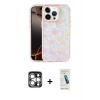 MARSİLYAN™- iPhone 15 Pro Max Kılıf Odak Prime - Şeffaf Pasifik Cam Ekran Koruyucu + PVD Metal Kamera Lens - GS