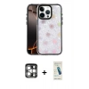 MARSİLYAN™- iPhone 15 Pro Max Kılıf Odak Prime - Şeffaf Pasifik Cam Ekran Koruyucu + PVD Metal Kamera Lens - GS