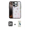MARSİLYAN™- iPhone 15 Pro Max Kılıf Odak Prime - Şeffaf Pasifik Cam Ekran Koruyucu + PVD Metal Kamera Lens - SH