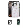 MARSİLYAN™- iPhone 15 Pro Max Kılıf Odak Prime - Siyah 360 Mat Full Body Arka Koruyucu + PVD Metal Kamera Lens - SH