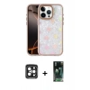 MARSİLYAN™- iPhone 15 Pro Max Kılıf Odak Prime - Siyah 360 Mat Full Body Arka Koruyucu + PVD Metal Kamera Lens - SH
