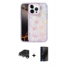 MARSİLYAN™- iPhone 15 Pro Max Kılıf Odak Prime - Siyah 3D Antistatik Hayalet Cam Ekran Koruyucu + Raze Metal Kamera Lens - GS