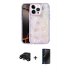 MARSİLYAN™- iPhone 15 Pro Max Kılıf Odak Prime - Siyah 3D Antistatik Hayalet Cam Ekran Koruyucu + Siyah Raze Metal Kamera Lens