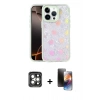 MARSİLYAN™- iPhone 15 Pro Max Kılıf Odak Prime - Siyah 3D Antistatik Mat Seramik Nano Ekran Koruyucu + PVD Metal Kamera Lens - GI
