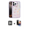 MARSİLYAN™- iPhone 15 Pro Max Kılıf Odak Prime - Siyah 3D Antistatik Mat Seramik Nano Ekran Koruyucu + PVD Metal Kamera Lens - GI