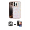 MARSİLYAN™- iPhone 15 Pro Max Kılıf Odak Prime - Siyah 3D Antistatik Mat Seramik Nano Ekran Koruyucu + PVD Metal Kamera Lens - GI